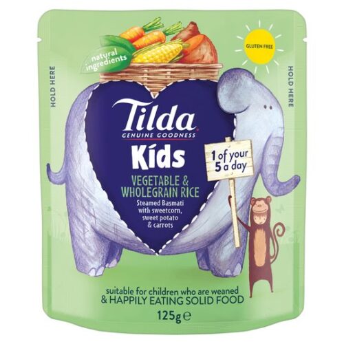 Tilda Kids Vegetable & Wholegrain Rice 125G