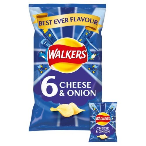 Walkers Cheese & Onion Crisps 6X25g