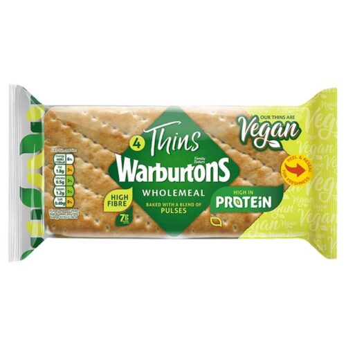 Warburtons 4 Vegan Protein Wholemeal Thins