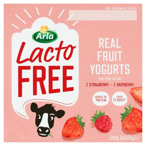 Lactofree Strawberry &Raspberry Yogurt 4X125g