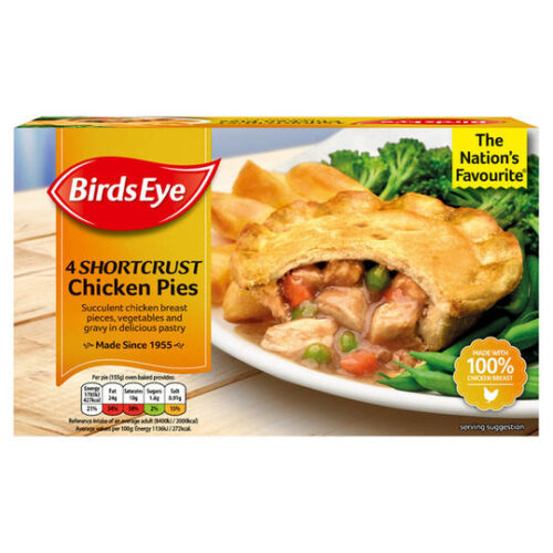 Birds Eye 4 Shortcrust Chicken Pies 620G