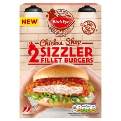 Birds Eye 2 Chicken Shop Sizzler Fillets Burger 227G