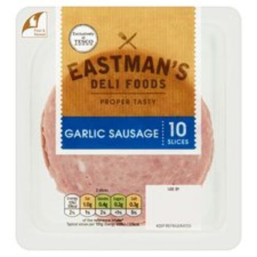 Eastmans Garlic Sausage 10 Slices 125G