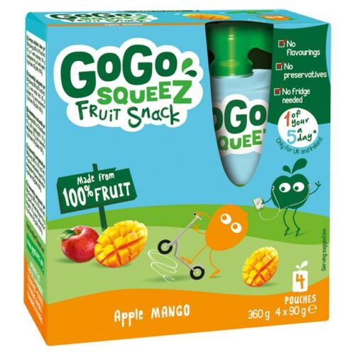 Gogo Squeez Fruit Snack Apple Mango 4X90g