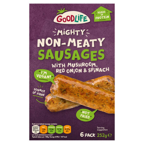 Goodlife Mighty Non Meaty Sausages 6 Pack 252G