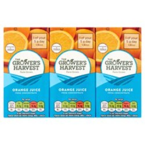 Growers Harvest Orange Juice 3X200ml