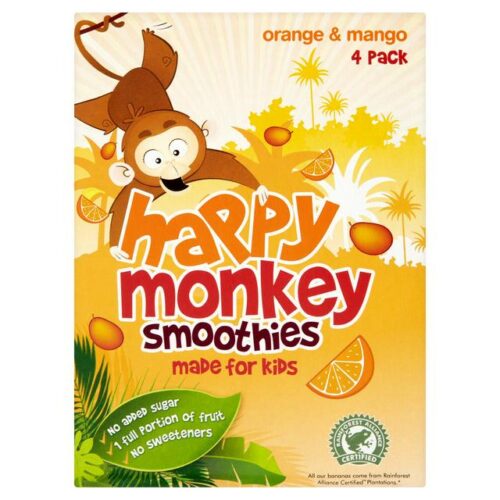 Happy Monkey Orange Mango Smoothie 4X180ml