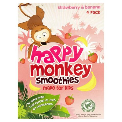 Happy Monkey Strawberries & Bananas 4 Pack