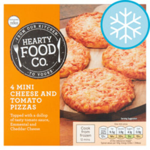 Hearty Food Co. Mini Pizzas Cheese & Tomato 4 Pack 356G