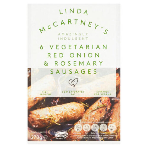 Linda Mccartney 6 Vegetarian Red Onion & Rosemary Sausages 270G