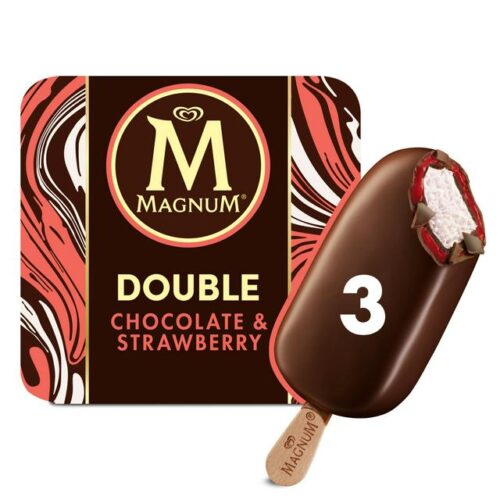 Magnum Double Chocolate & Strawberry Ice Cream 3X88ml