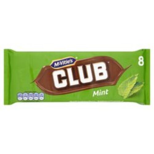 Mcvitie’s Club Mint Chocolate Biscuit 8 Pack 176G