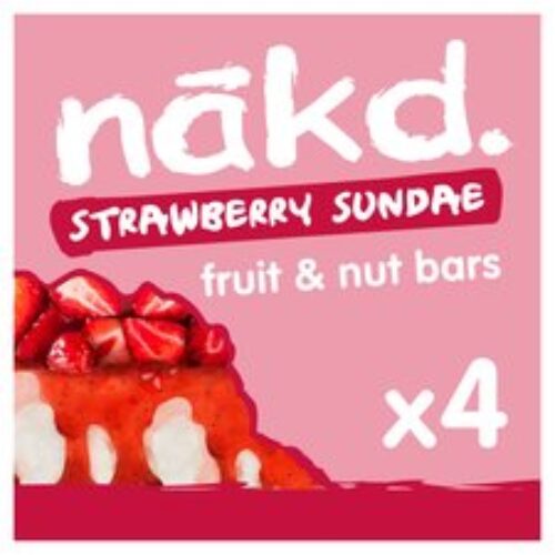 Nakd Strawberry Sundae Fruit & Nut Bars 4 Pack 140G