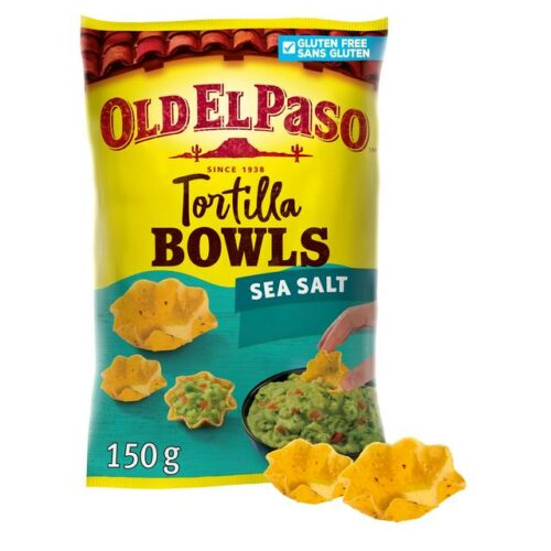 Old El Paso Sea Salt Tortilla Chip Bowls 150G