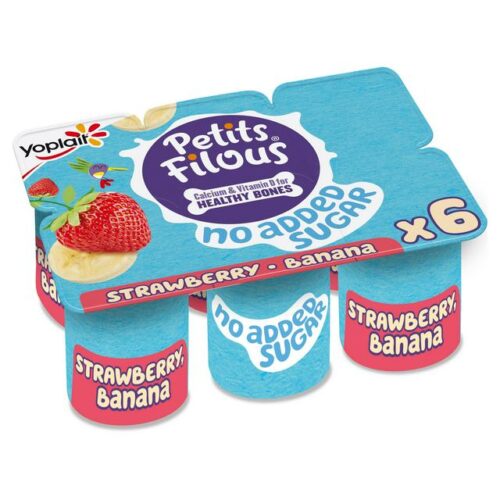 Petits Filous No Added Sugar Strawberry Banana Fromage Frais 6 X 47G