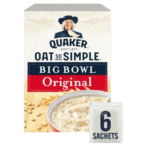 Quaker Oat So Simple Big Bowl Original Porridge 6 Pack 231G