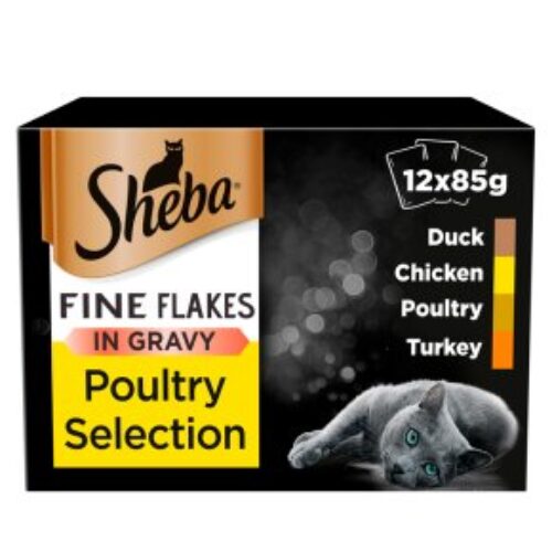 Sheba Fine Flakes Poultry Selection In Gravy 12X85g