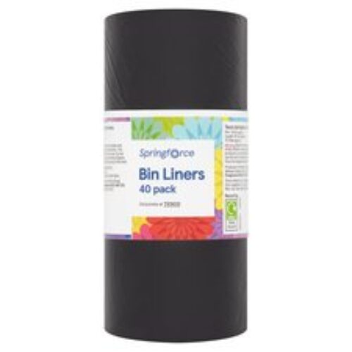 Springforce Flat Top Bin Liners 40 Pack 75L