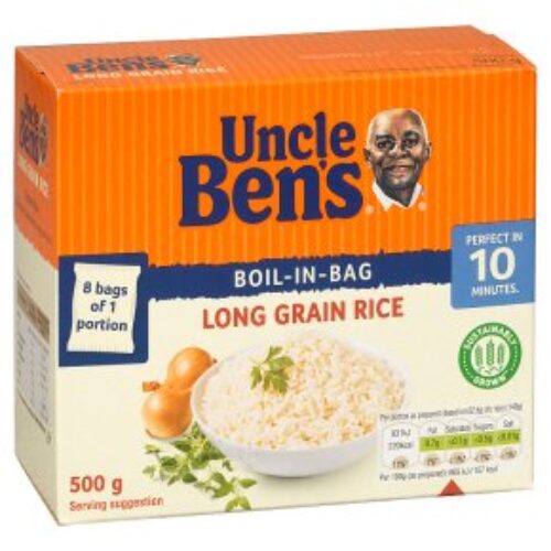 Uncle Bens Boil In Bag Long Grain Rice 8X125g