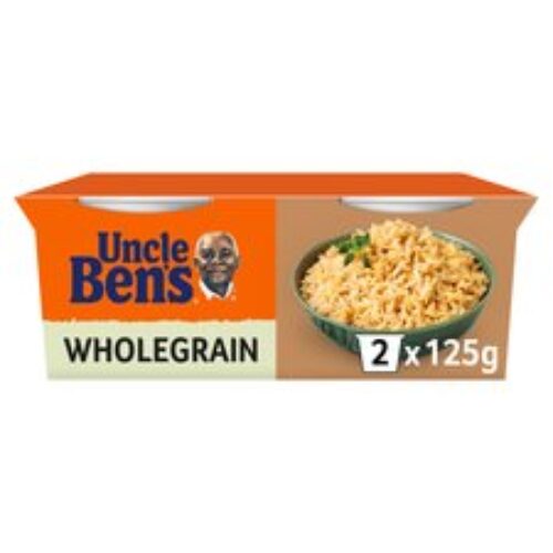 Uncle Bens Rice Cups Wholegrain 2X125g