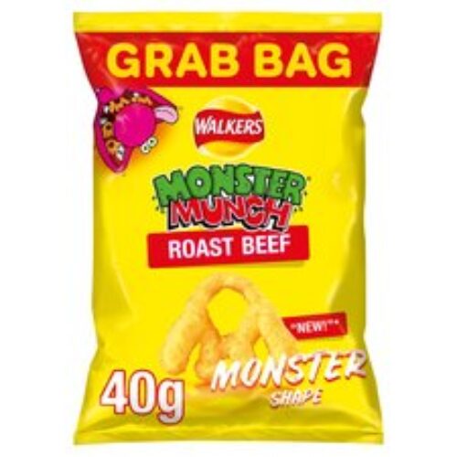 Walkers Monster Munch Mega Roast Beef Snack 40G