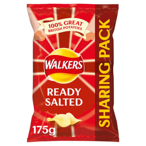 Walkers Ready Salted Sharing Bag Crisps 175G