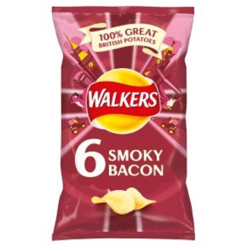 Walkers Smoky Bacon Crisps 6X25g